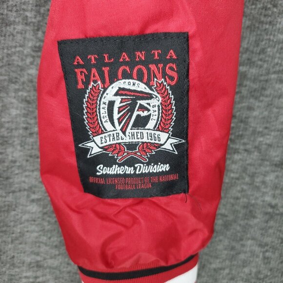 NFL Atlanta Falcons Bomber Jacket Mens Medium Red Team Apparel Retro Embroidered - Picture 9 of 13